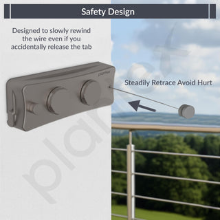 Plantex Retractable Double Row Clothesline/Indoor - Outdoor Clothesline/Lockable Cloths Line - Approx 5.1 Meter (16.73 ft.) - (20 kg Capacity) (Black)