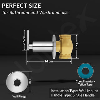 Plantex Pure Brass BAL-506 Concealed Stop Cock/Concealed Stop Valve Tap For Bathroom With Teflon Tape & Brass Adjustable Wall Flange – 15 mm (Mirror-Chrome Finish)