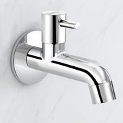 Plantex Pure Brass ICO-902 Bib Cock Water Tap with Water Saving Aerator/Water Tap for Bathroom with Brass Wall Flange and Teflon Tape- 7 Year Warranty (Long Body-Chrome)