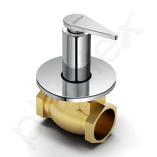 Plantex Pure Brass 25 mm Toilet Flush Valve for Toilet with Teflon Tape & Brass Wall Flange for Commercial & Residential Use-(LEA-720-Chrome)