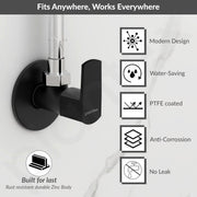 Plantex Angle Cock for Bathroom with Brass Spindle/Angle Valve for Bathroom/Bathroom Accessories Pack of 1 (Saga-Black)