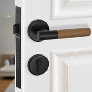 Plantex Main Door Lock/Mortise Lock for Door with 3 Years of Warranty - Robust Door Lock for Home with Brass Lock Body & Cylinder (Black & Wood Finish)
