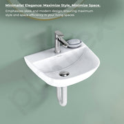 Plantex Ceramic Wash Basin for Bathroom/Wall Hung Basin/Wallmount Washbasin/10 Years Glaze Warranty by Plantex (Jace - white - 15 x 12.5 x 5.5 Inch)