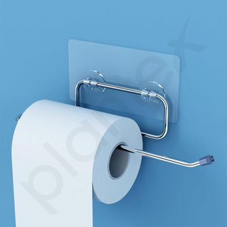 Plantex Self Adhesive Toilet Paper Roll Holder/Toilet Tissue Paper Holder/Toilet Roll Holder for Bathroom Accessories (Chrome - Pack of 2)