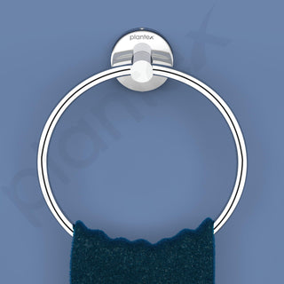 Plantex Stainless Steel Towel Ring for Bathroom/Wash Basin/Napkin-Towel Hanger/Bathroom Accessories - (Chrome/Round) - Pack of 2