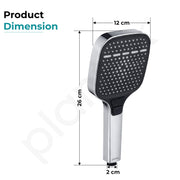 Plantex Hand Shower for Bathroom/3 Mode Multifunctional Shower/5-Inch ABS Plastic Silicone Handheld Shower/Easy Mode Switching – (Chrome, APS-679)