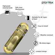 Plantex Door Stopper/Door Latch for Main Door/Baby Latch for Bathroom/Door Lock for Home and Office Doors - Pack of 1 (Brass Antique)