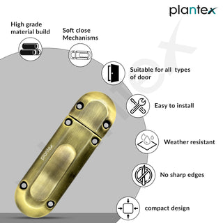 Plantex Door Stopper/Door Latch for Main Door/Baby Latch for Bathroom/Door Lock for Home and Office Doors - Pack of 2 (Brass Antique)
