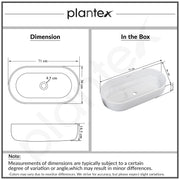 Plantex Platinum Ceramic Wash Basin/Basin for Bathroom/Tabletop Wash Basin/Bathroom Basin with 10 Years Glaze Warranty by Plantex (White, 28 x 14 x 6 Inch)