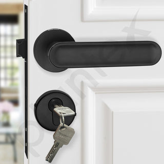 Plantex Main Door Lock/Mortise Lock for Door with 3 Years of Warranty - Robust Door Lock for Home with Brass Lock Body & Cylinder (Black Finish)