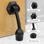 Plantex Door Stopper for Main Door/5-Inch Stopper with Rubber Grip/Stoppers for Wooden Door/Stops for Door â€“ Pack of 1 (Z-Black)