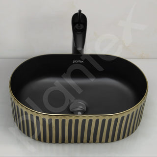 Plantex Table Top Wash Basin For Bathroom/Designer Ceramic Basin/Countertop Vessel Sink Basin - Indo-European Collection (20 x 13 x 6 Inch)