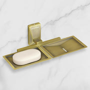 Plantex 304 Grade Stainless Steel Double Soap Dish/Soap Case/Soap Storage for Bathroom Accessories - Crystal (Brass Antique)