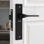 Plantex Heavy Duty Door Lock ÃƒÂ¢Ã¢â€šÂ¬Ã¢â‚¬Å“ Bathroom Door Lock/Mortise 8inch Keyless Plate Handle Set for Home/Bathroom/Store Room/Balcony/Office with Baby Latch (8060, Z-Black)
