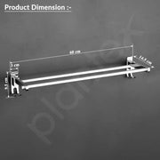 Plantex Stainless Steel Foldable Towel Rack for Bathroom/Towel Hanger with Hooks/Towel Holder/Stand/Bathroom Accessories - 24 Inch (Chrome Finish)