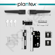 Plantex Mortise Door Lock for Main Door with 3 Computerised Keys/Door Handle Lock for Bedroom, Durable Brass Build/ 3 Years of Warranty(7095 - Black Finish)
