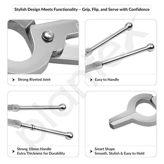 Plantex Heavy Duty Stainless Steel Kitchen Pincers/Pakkad/Sandasi/Sansi/Utensils Holder (Chrome)