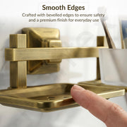 Plantex 304 Grade Stainless Steel Soap and ABS Material Brush Holder Stand for Bathroom and Wash Basin/Bathroom Accessories - Squaro (Antique)