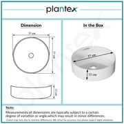 Plantex Ceramic Table Top Wash Basin For Bathroom/Table Top Washbasin with 10 Years Glaze Warranty by Plantex/Round Countertop Vessel Sink Basin For Home/Office/Hotel (14.5 X 14.5 X 5Inch-RUBY-White)