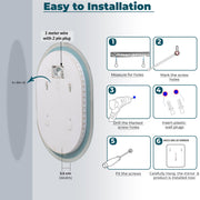Plantex LED Bathroom Mirror with 3 Tone/Designer Mirror for Living Room/Bedroom/Dressing Room - Capsule Shape (18 X 24 Inch)