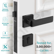 Plantex Mortise Door Lock for Home/Triple Security Main Door Lock Set with 3 Years of Warranty/Mortise Lock for Door with Brass Lock Body & Cylinder(7112 - DC-Black & Z-Black)