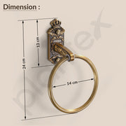 Plantex Aluminium Antique Towel Ring/Napkin Holder/Towel Hanger/Bathroom Accessories (Brass-Antique Finish)
