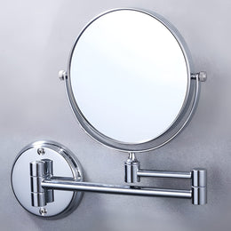 Plantex Premium Brass Magnifying Mirror/Two-Sided 360Ãƒâ€šÃ‚Â° Swivel Shaving Mirror with 5x/1x Magnification/Vanity Mirror for Bathroom (8 Inches-Chrome/Wall Mount)