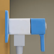 Plantex Ptmt Es-114 Single Way Angle Valve With Plastic Wall Flange And Teflon Tape For Bathroom| Washing Machine| Uncoated Garden Tap (Blue & White)