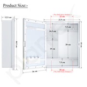 Plantex Acrylonitrile Butadiene Styrene Durable Bathroom Cabinet with Mirror/Premium Multipurpose Bathroom Mirror with Storage/Mirror with Shelf (14X18 Inch-White)