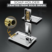 Plantex Soap Holder for Bathroom/Pure Brass Single Soap Dish/soap Stand/Soap Bar/Soap Case/Bathroom Accessories - Pack of 1 (APS-RTO-06, Chrome)