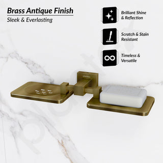 Plantex 304 Grade Stainless Steel Double Soap Holder for Bathroom/Soap Dish/Soap Stand/Bathroom Accessories - Splash (Antique)