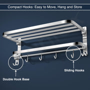 Plantex 24 Inch Towel Rack for Bathroom/Stainless Steel Towel Holder/Hanger with Rod/Bathroom Accessories - Pack of 1 (Chrome)