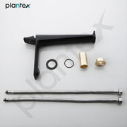 Plantex Pure Brass Single Lever Pillar Basin Tap/Hot and Cold Water Mixer for Washbasin - Pack of 1 (Black)