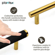 Plantex Stainless Steel & Alluminium Cabinet Handle/900mm Wardrobe Handle for Home/Cupboard Door Pull-Push Handles for Office - Pack of 1 (DTC-3960, Black & Gold)