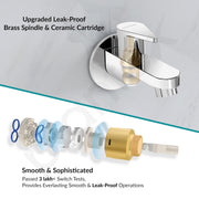 Plantex Pure Brass PAC-1801 Bib Cock Water Tap with Water Saving Aerator/Bib Tap with Teflon Tape & Brass Wall Flange for Wash Basin-7 Year Warranty (Mirror Chrome Finish)