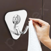 Plantex Pyramid Stainless Steel Robe Hook for Bathroom/Cloth Stand/Towel Hanger/Bathroom Accessories (Chrome) - Pack of 1