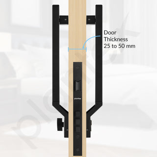 Plantex Door Lock with Handle/15 Inch Door Handle with Lock/Stainless Steel Handle Set for Home/Office/Door Accessories (Pack of 1, Black)