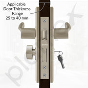Plantex Door Lock Handle Set/6-Lever Lock Mechanism with 3 Years of Warranty by plantex/Mortise Lock with 3 Keys,Lock Body & Cylinder (PTP-01, Satin)