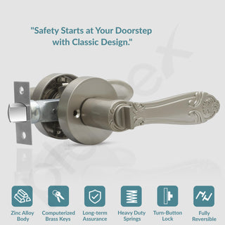 Plantex Premium Door Lock for Home/Mortise Lock for Door/Main Door Lock with 3 Key - (Satin)