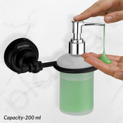 Plantex 304 Grade Stainless Steel Liquid Soap Dispenser/Shampoo Dispenser/Hand Wash Dispenser/Bathroom Accessories - Skyllo (Black)