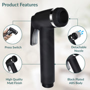 Plantex ABS Jet Spray Gun/Health Faucet for Toilet/Hand Spray for Bathroom/Toilet Jet Spray Gun- Pack of 1 (Black)