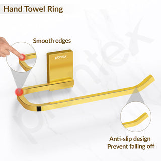 Plantex 304 Grade Stainless Steel Napkin Holder for Wash Basin/Towel Holder for Bathroom/Towel Holder/Towel Ring/Bathroom Accessories - Crystal (PVD Gold)