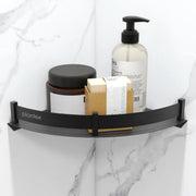Plantex Stainless Steel Corner Shelf for Bathroom Wall/Bathroom Corner Shelves/Bathroom Shelf Rack/Side Corner Shelf/Kitchen Organizer/Bathroom Corner Rack- (9x9 inches, Black)