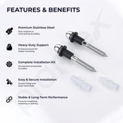 Plantex Rack Bolt for Wall Hung Commode/Stainless Steel EWC – 7 Inch, 16mm Thick Heavy Duty Wall Mount Commode Bolt Set with Complete Installation Accessories – Chrome