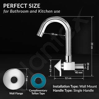 Plantex Kitchen Sink Tap with Water Saving Nozzle/Wall Mount Sink Tap for Kitchen Basin with 360° Swivel Spout-7 Year Warranty by Plantex (PRI-310-Chrome)