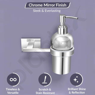 Plantex 304 Grade Stainless Steel wash Basin Handwash Holder and Dispenser for Liquid Soap Bathroom Accessories - Benz (Chrome)