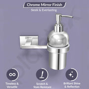 Plantex 304 Grade Stainless Steel wash Basin Handwash Holder and Dispenser for Liquid Soap Bathroom Accessories - Benz (Chrome)