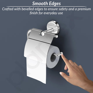 Plantex 304 Grade Stainless Steel Toilet Paper Holder Roll Holder/Tissue Paper Roll Holder/Toilet Paper Holder for Bathroom Accessories - Oreo (Chrome)
