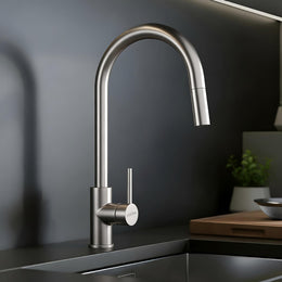 Plantex Pull-Down Kitchen Sink Tap/304 Stainless Steel Sink Tap for Kitchen Basin with 360? Swivel Spout/Kitchen Sink Faucet- (1062, Matt)