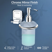 Plantex Liquid Soap Dispenser for Bathroom/304 Grade Stainless Steel Shampoo Dispenser/Handwash Dispenser/Bathroom Accessories - Pack of 1 (Hexa, Chrome)